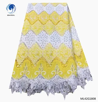 BEAUTIFICAL yellow guipure lace fabric high quality lace fabric online with rhinestones 2019 guipure cord lace ML42G18
BEAUTIFICAL yellow guipure lace fabric high quality lace fabric online with rhinestones 2019 guipure cord lace ML42G18