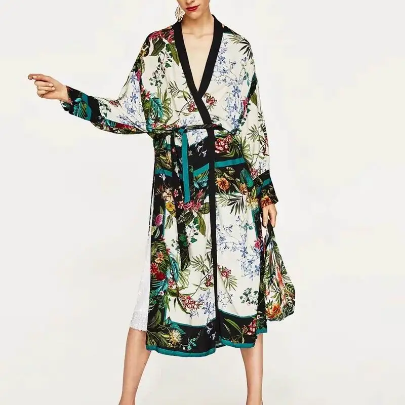 Women Kimono Dress Spring 2019 New Fashion Vintage Floral Prints Satin Material Sashes Mid Calf Dresses Feminino Vestidos
Women Kimono Dress Spring 2019 New Fashion Vintage Floral Prints Satin Material Sashes Mid Calf Dresses Feminino Vestidos