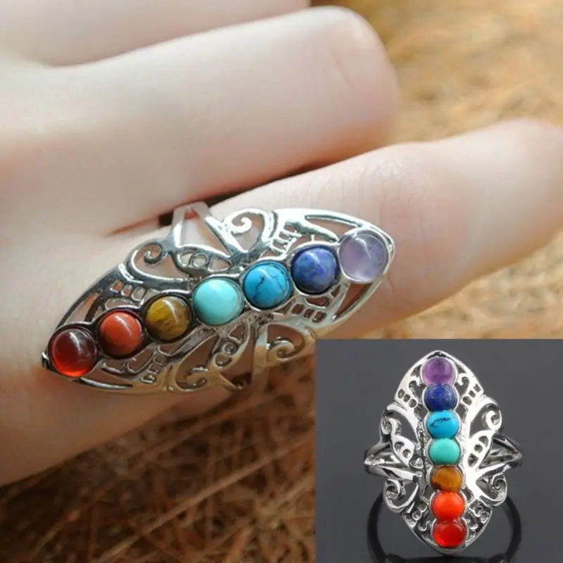 Fashion jewelry Special Silver Plated 7 Reiki Gem Chakra Healing Zirconium Thumb Adjustable Ring fashionable simple
Fashion jewelry Special Silver Plated 7 Reiki Gem Chakra Healing Zirconium Thumb Adjustable Ring fashionable simple