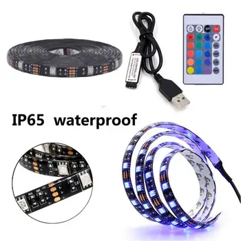 DC 5V USB LED Strip 5050 RGB LED Waterproof Flexible Light 50cm 2m 3M Add Remote Control For TV Backlight
DC 5V USB LED Strip 5050 RGB LED Waterproof Flexible Light 50cm 2m 3M Add Remote Control For TV Backlight