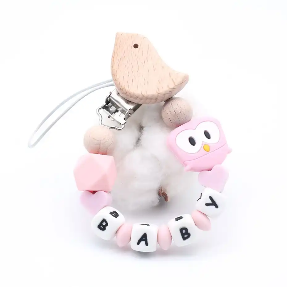 personalized name pacifier clip soother clips baby shower gifts