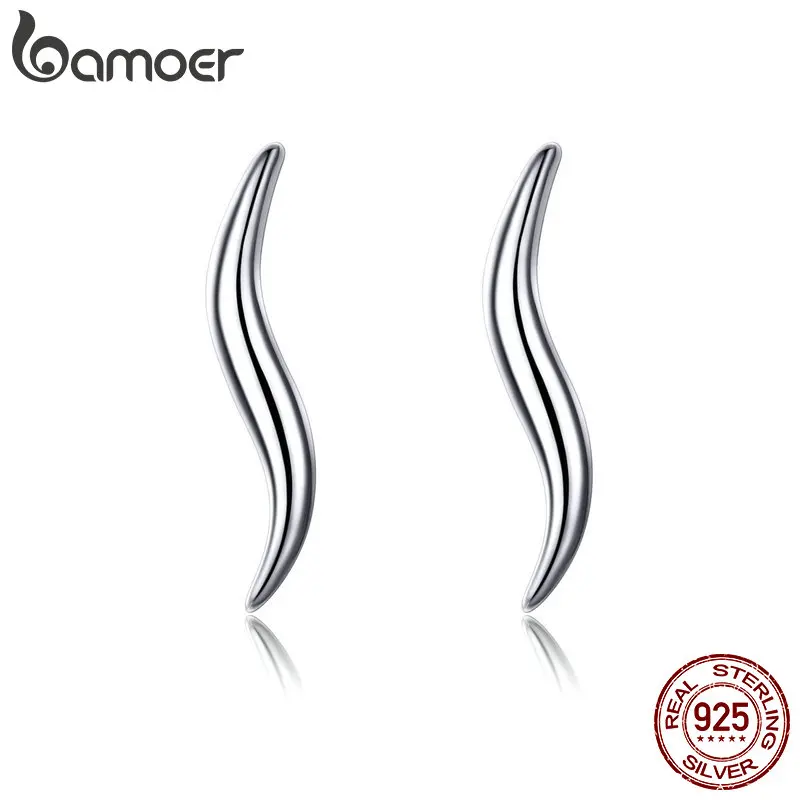BAMOER 925 Silver Waving Curves Line Small Stud Earrings for Women Minimalist Fine Jewelry Accessories Gifts 2019 New SCE600
BAMOER 925 Silver Waving Curves Line Small Stud Earrings for Women Minimalist Fine Jewelry Accessories Gifts 2019 New SCE600