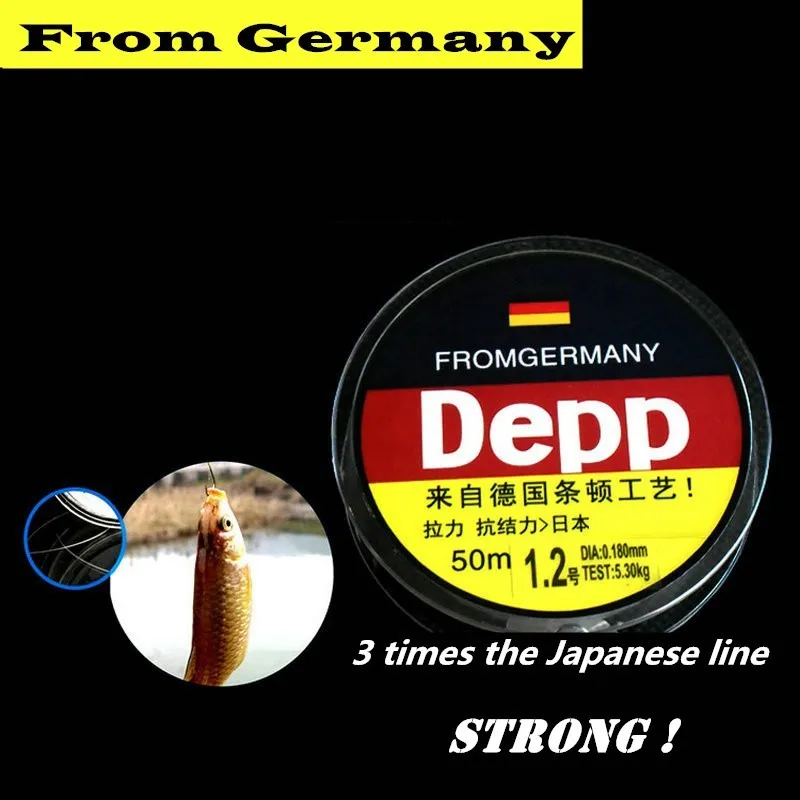 

50 M Germany Fishing Line Carp Fly Monofilament Nylon Wire Feeder Fish Halter Pesca Peche Lure Leash Material Accessories Enough