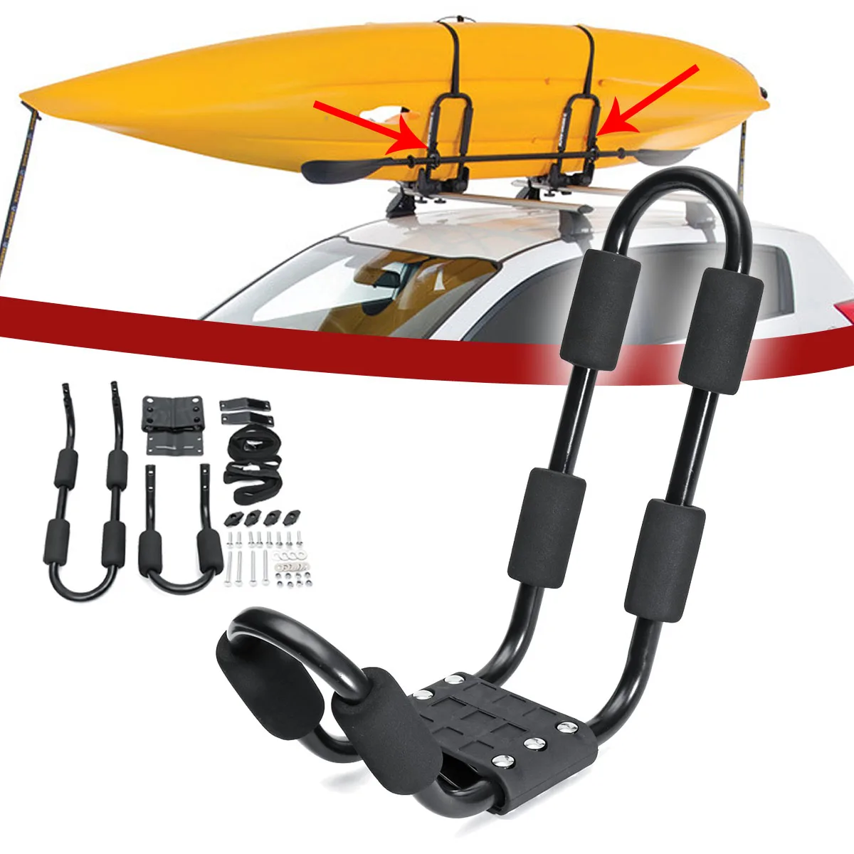 Aluminum Kayak Rack for Car Roof Top for Kayak Surfboard Bicycle Vehicle Luggage Car Roof Rack with Straps Accessories
Aluminum Kayak Rack for Car Roof Top for Kayak Surfboard Bicycle Vehicle Luggage Car Roof Rack with Straps Accessories