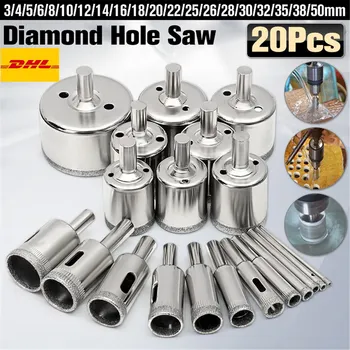 One Set 20Pcs 3-50mm Diamond Drill Bits Set Hole Saw Cutter Tool Glass Marble Granite
One Set 20Pcs 3-50mm Diamond Drill Bits Set Hole Saw Cutter Tool Glass Marble Granite