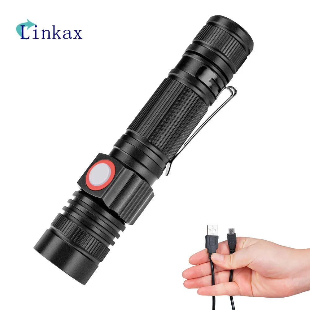 XML T6 Flashlight Handy Powerful Lantern USB Rechargeable Tactical 3 Modes LED Torch Waterproof Zoomable Focus 18650 Torch
XML T6 Flashlight Handy Powerful Lantern USB Rechargeable Tactical 3 Modes LED Torch Waterproof Zoomable Focus 18650 Torch