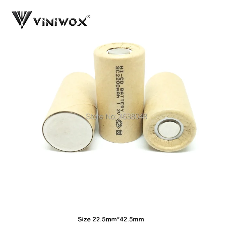 Electrical Batteries 1.2V SC 2200mAh Ni-CD Rechargeable Battery Power Tool Battery Subc Cells DIY to 7.2V 9.6V 12V Battery Packs
Electrical Batteries 1.2V SC 2200mAh Ni-CD Rechargeable Battery Power Tool Battery Subc Cells DIY to 7.2V 9.6V 12V Battery Packs