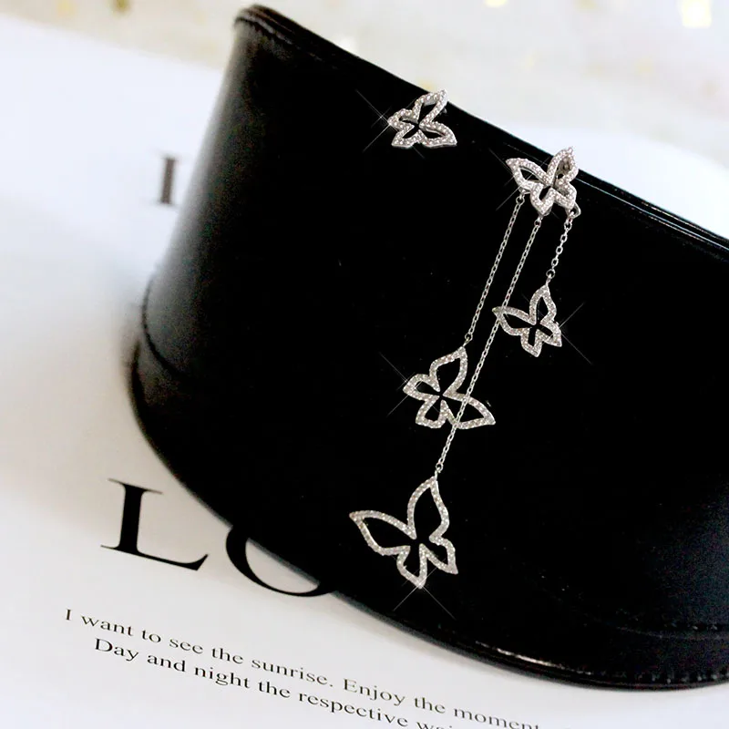 Fashion chic Inspired Asymmetric Butterfly long and short tessels Drop Earrings With Cubic Zirconia Stone Women Jewelry
Fashion chic Inspired Asymmetric Butterfly long and short tessels Drop Earrings With Cubic Zirconia Stone Women Jewelry