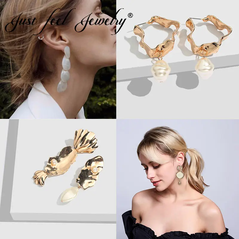 JUST FEEL Bohemian Gold Color Metal crystal Pendant Earrings For Women Statement Freshwater Pearl Korean Charm Earrings Jewelry
JUST FEEL Bohemian Gold Color Metal crystal Pendant Earrings For Women Statement Freshwater Pearl Korean Charm Earrings Jewelry
