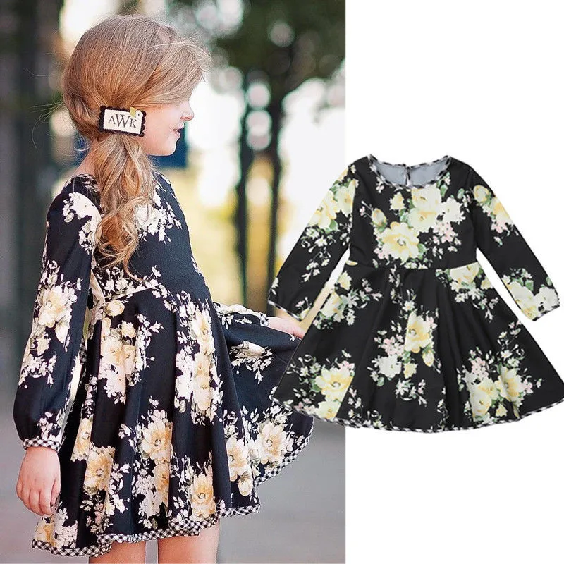 Toddler Baby Girls Kids clothes round neck Autumn Long Sleeve Floral print lovely cotton Princess Mini Dresses one pieces
Toddler Baby Girls Kids clothes round neck Autumn Long Sleeve Floral print lovely cotton Princess Mini Dresses one pieces
