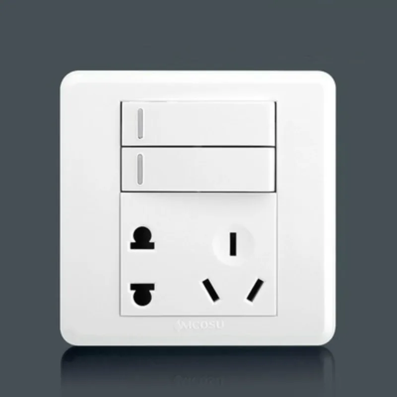 Wall switch panel socket package 86 type plug power socket concealed universal 2 open 2 control 5 hole socket 86mm*86mm
Wall switch panel socket package 86 type plug power socket concealed universal 2 open 2 control 5 hole socket 86mm*86mm