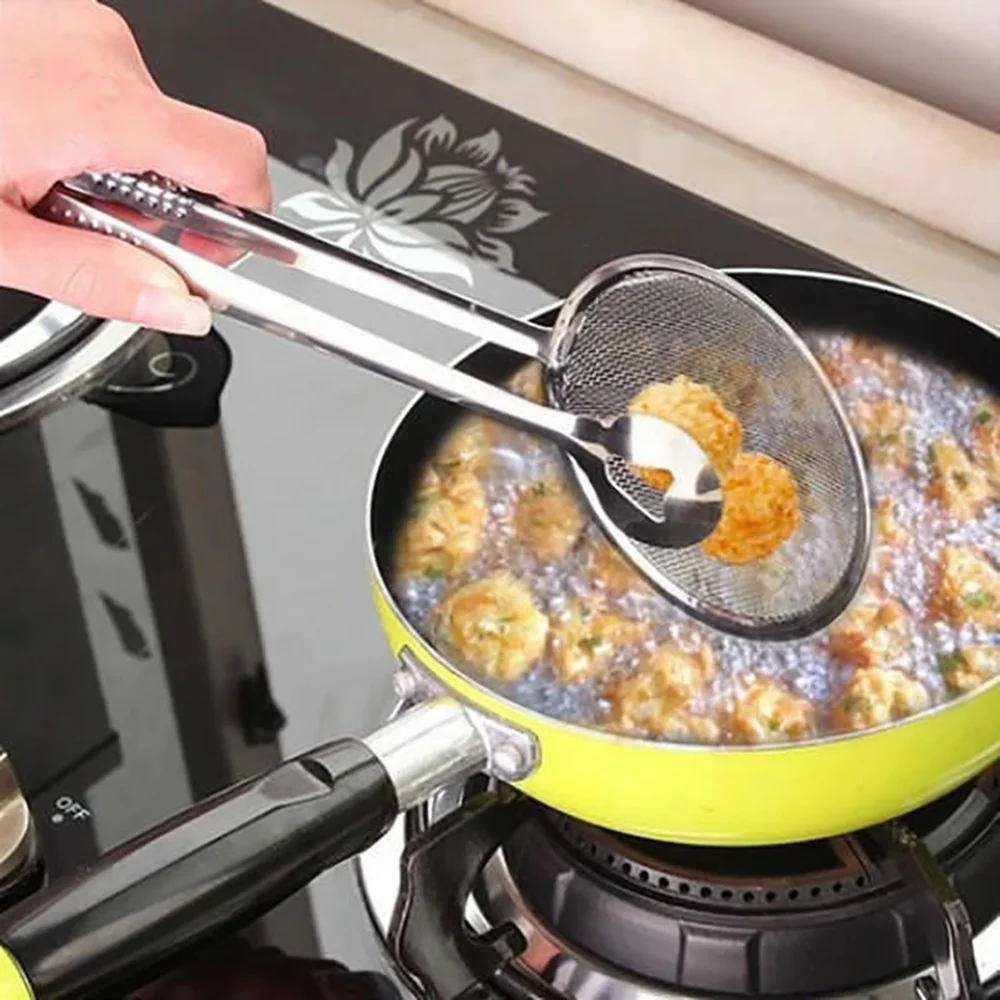 Kitchen Tools Stainless steel oil fried food oil scoops ladles Strainers sieve filter oil mesh clip for Hamburger Fried Shrimp
Kitchen Tools Stainless steel oil fried food oil scoops ladles Strainers sieve filter oil mesh clip for Hamburger Fried Shrimp