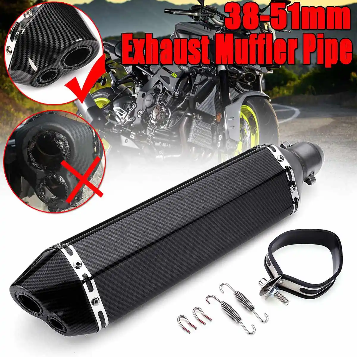 1x 470mm Universal Motorcycle Exhaust Muffler Pipe Dirt Bike ATV DB Killer For Yamaha For Suzuki For Honda For Kawasaki 38-51mm
1x 470mm Universal Motorcycle Exhaust Muffler Pipe Dirt Bike ATV DB Killer For Yamaha For Suzuki For Honda For Kawasaki 38-51mm