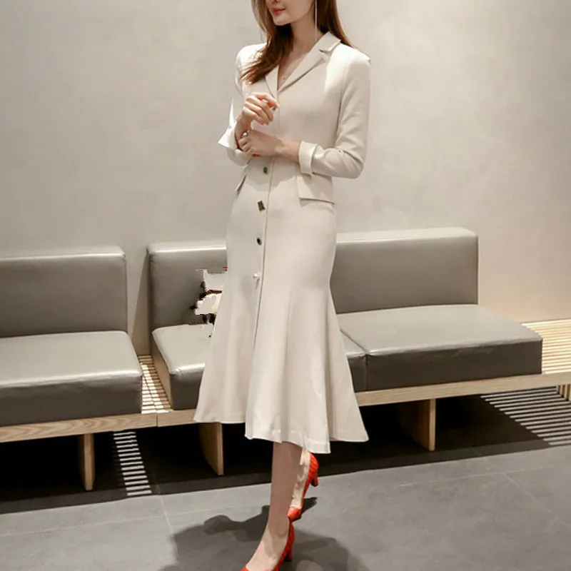 SHENGPALAE New Hot Spring Summer Women Clothes Notched Long Sleeve Korean Fashion 2019 Slim XL Office Lady Trumpet Dress FL731
SHENGPALAE New Hot Spring Summer Women Clothes Notched Long Sleeve Korean Fashion 2019 Slim XL Office Lady Trumpet Dress FL731