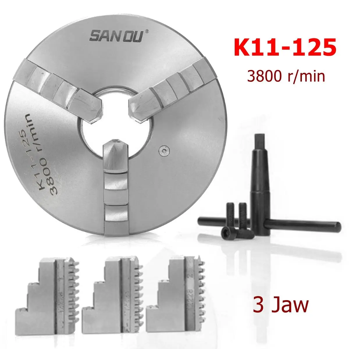 SANOU K11-125 3 Jaw Lathe Chuck 125mm Self Centering Hardened Reversible Tool for Drilling Milling Machine
SANOU K11-125 3 Jaw Lathe Chuck 125mm Self Centering Hardened Reversible Tool for Drilling Milling Machine