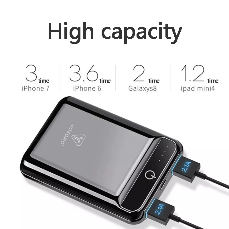YOZORO Mini Power Bank 10000mah Dual USB Portable Charging External Battery Ultra-thin Small Camping Mobile Phone Slim Powerbank
YOZORO Mini Power Bank 10000mah Dual USB Portable Charging External Battery Ultra-thin Small Camping Mobile Phone Slim Powerbank