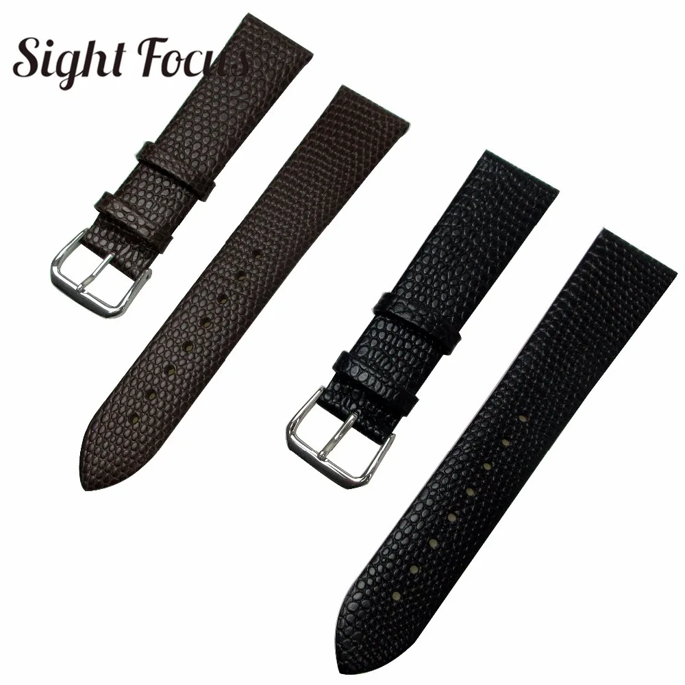 

Ultra Thin 10mm 12mm 14mm 16mm 18mm 20mm 22mm Lizard Grain Calf Leather Watch Bands Black Brown Watch Strap Belt Watch Bracelets