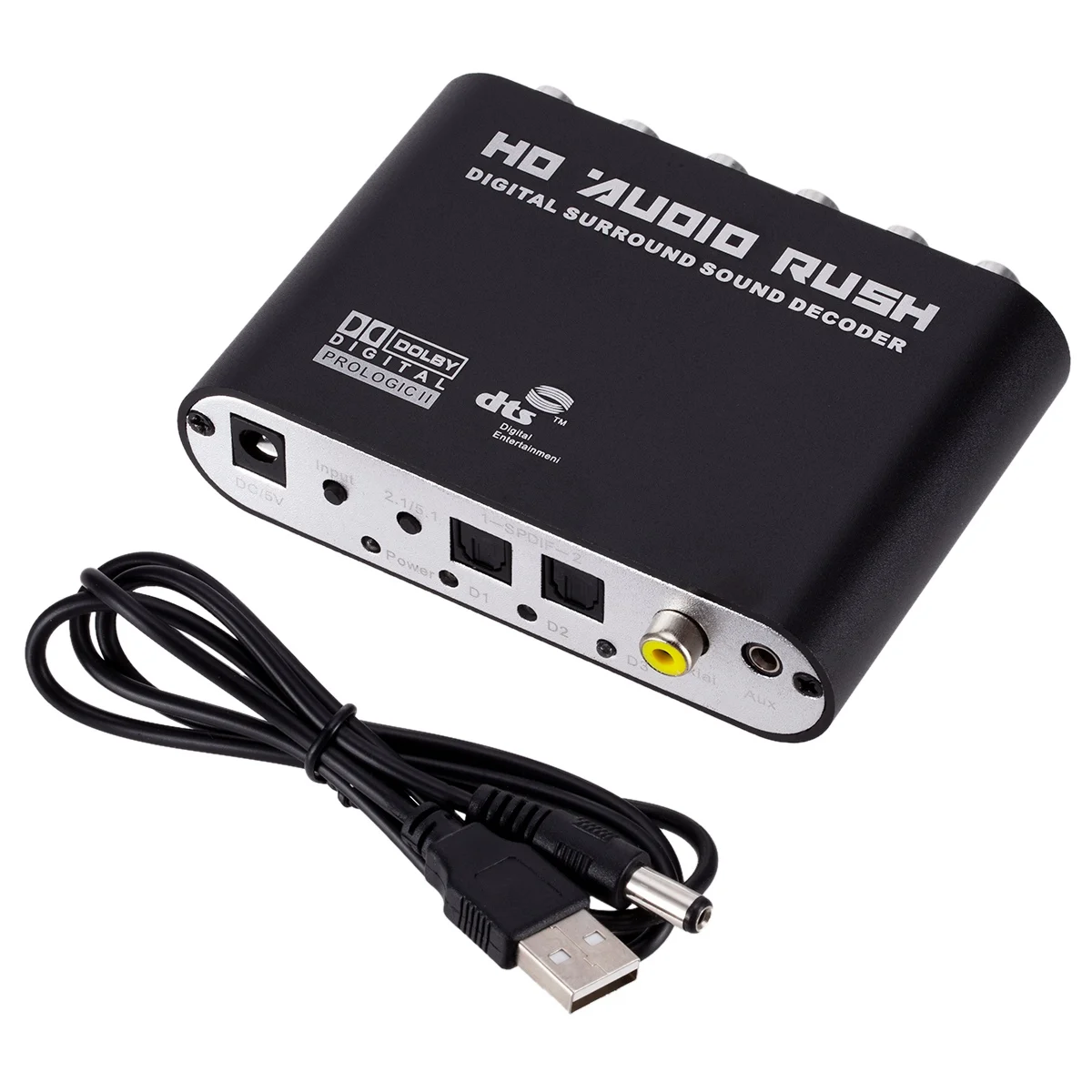 5.1 CH Audio Decoder SPDIF Coaxial To RCA DTS AC3 Digital To 5.1 Amplifier Analog Converter For PS3,DVD Player, Xbox
5.1 CH Audio Decoder SPDIF Coaxial To RCA DTS AC3 Digital To 5.1 Amplifier Analog Converter For PS3,DVD Player, Xbox