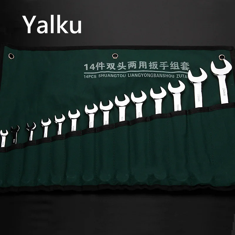 Yalku Wrench Set Hand Tool Combination Wrench 10/14pcs 8mm-24mm Ratchet Handle Wrenchs Set Bag Double End Tool Kit Universal
Yalku Wrench Set Hand Tool Combination Wrench 10/14pcs 8mm-24mm Ratchet Handle Wrenchs Set Bag Double End Tool Kit Universal