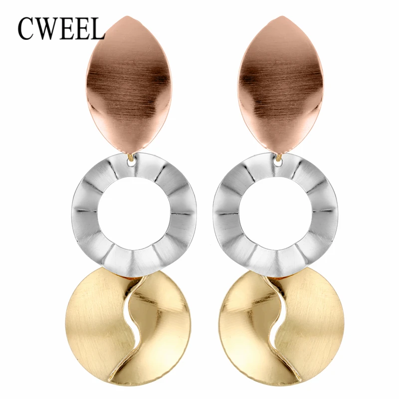 CWEEL Gold Color Drop Earrings For Women Vintage Simple Fashion Jewelry Wedding Party Big Statement Earring Female 2019
CWEEL Gold Color Drop Earrings For Women Vintage Simple Fashion Jewelry Wedding Party Big Statement Earring Female 2019