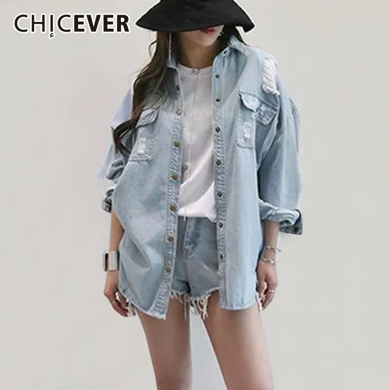 CHICEVER Autumn Letter Print Denim Jacket For Women Lapel Long Sleeve Single Breasted Loose Female Jackets Korean Fashion New
CHICEVER Autumn Letter Print Denim Jacket For Women Lapel Long Sleeve Single Breasted Loose Female Jackets Korean Fashion New