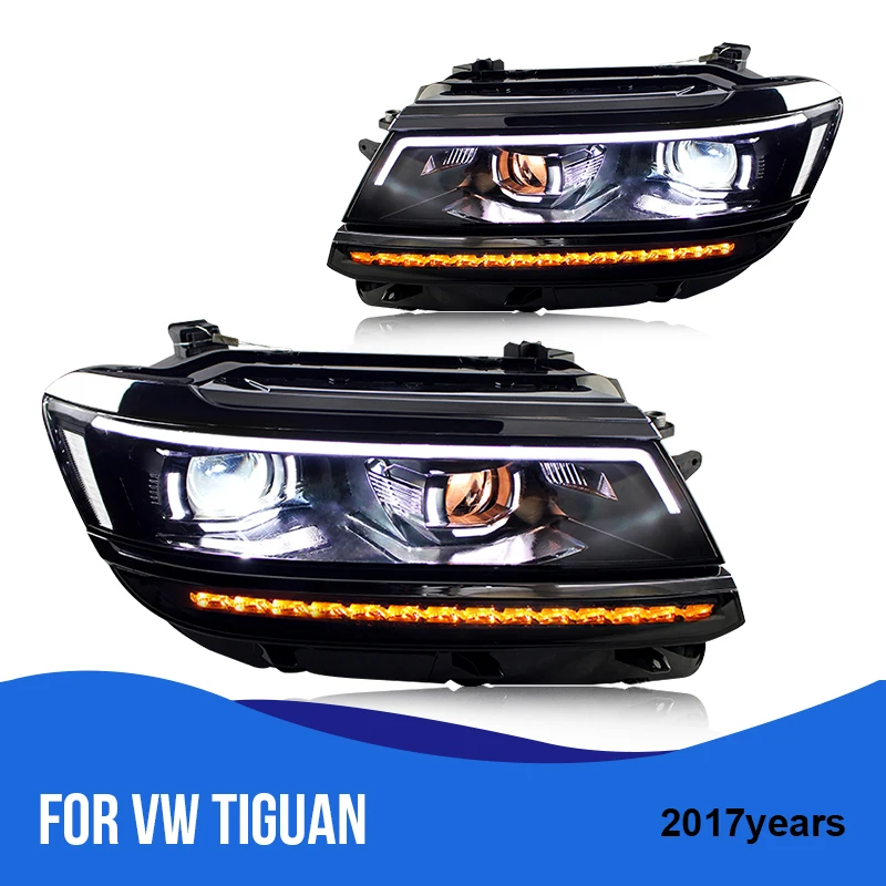 Roadot автомобиль для VW Tiguan фары 2017 головная лампа светодиодная фара динамическая