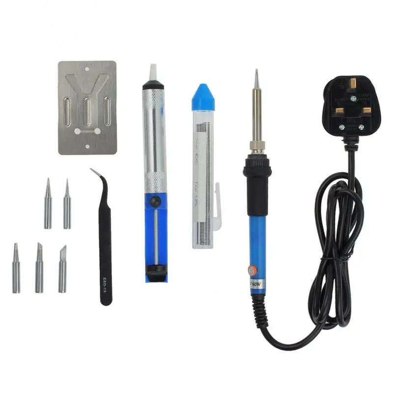 10pcs/set 220V 60W Adjustable Temperature Electric Soldering Iron Kit Welding Soldering Station Heat Pencil EU/US/UK Plug
10pcs/set 220V 60W Adjustable Temperature Electric Soldering Iron Kit Welding Soldering Station Heat Pencil EU/US/UK Plug