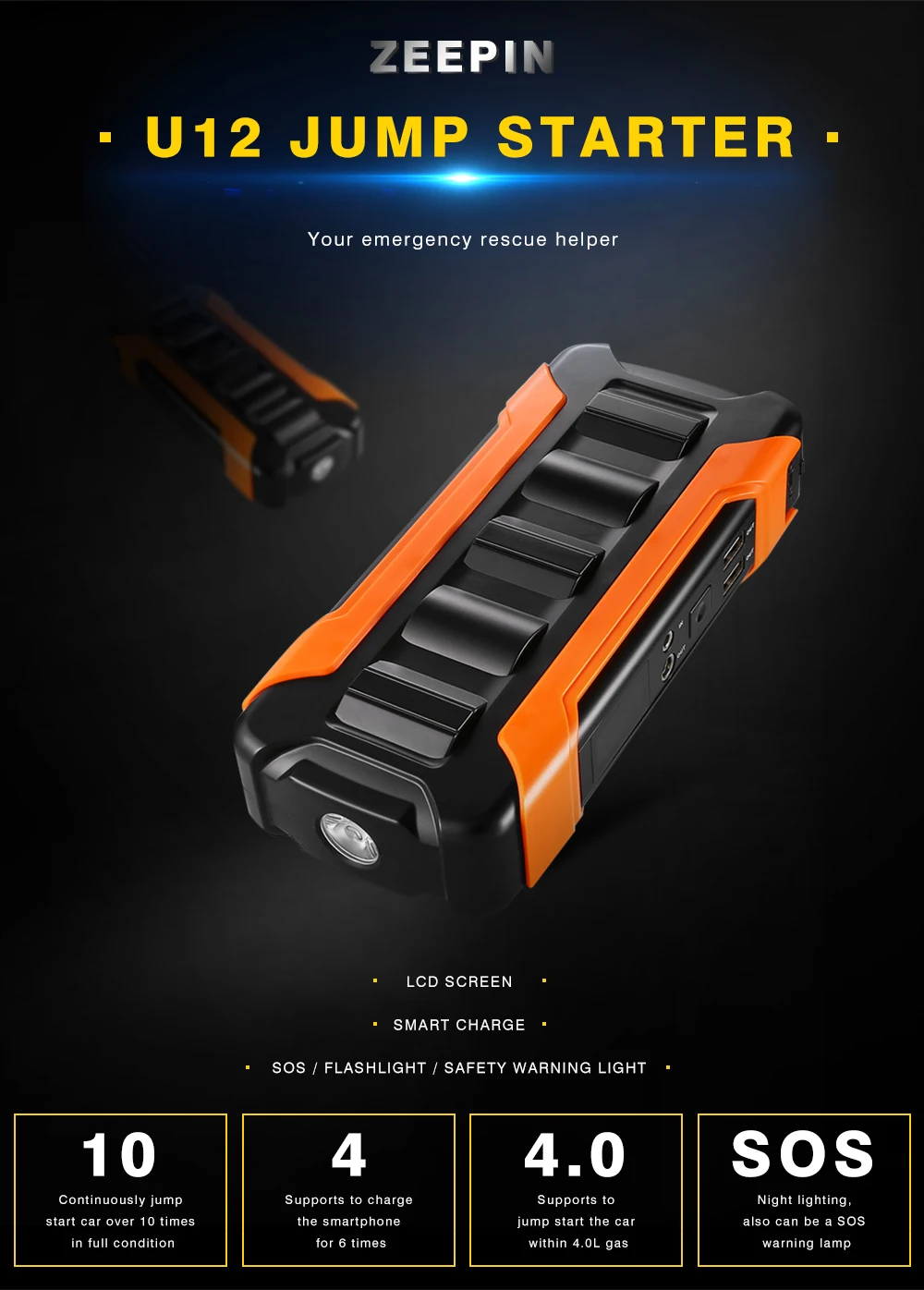 For Clearence Car Jump Starter 18000mAh Emergency Portable Power Bank 12V Car Charger LCD Screen For Car Battery Charger
For Clearence Car Jump Starter 18000mAh Emergency Portable Power Bank 12V Car Charger LCD Screen For Car Battery Charger