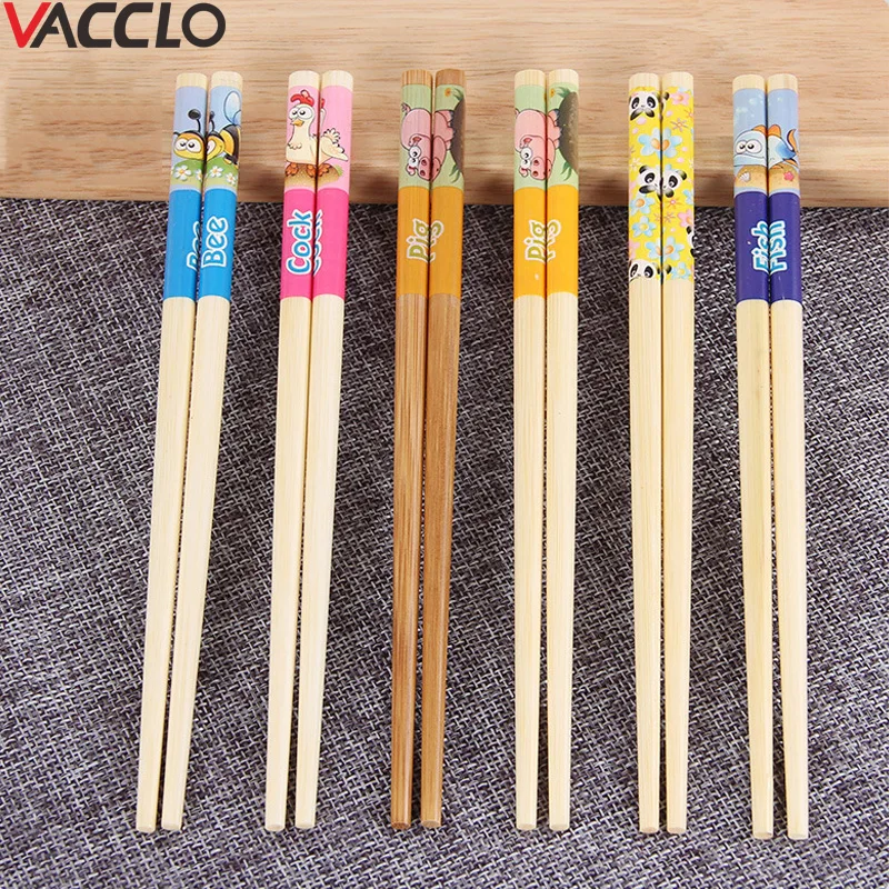 

Vacclo 1pair Handmade Natural Bamboo Wood Chopsticks Fish Animal Chop Sticks Reusable Hashi Sushi Food Stick Gift Tableware