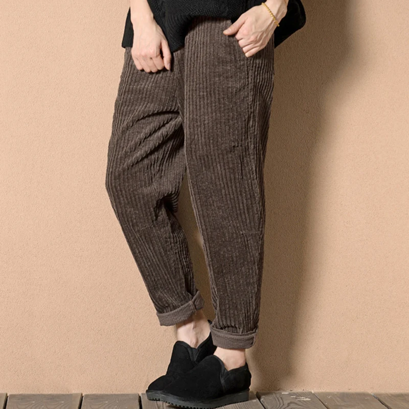 Vintage Women's Pants Corduroy Baggy Loose Wide Leg Casual Oversize Elastic Waist Trousers Female Pants
Vintage Women's Pants Corduroy Baggy Loose Wide Leg Casual Oversize Elastic Waist Trousers Female Pants