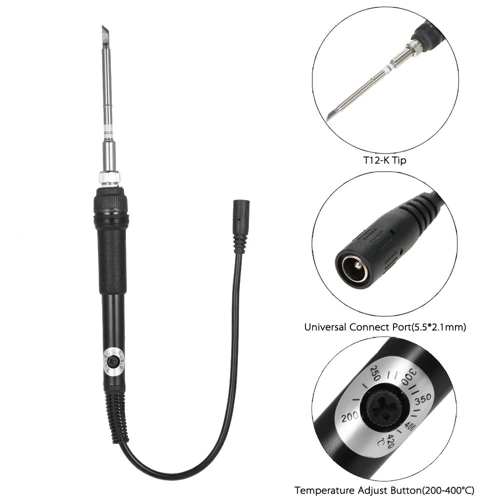 T12 DC 12V 24V 75W Mini Adjustable Temperature Electric Soldering Iron Welding Solder Repair Tools Heater Pen
T12 DC 12V 24V 75W Mini Adjustable Temperature Electric Soldering Iron Welding Solder Repair Tools Heater Pen
