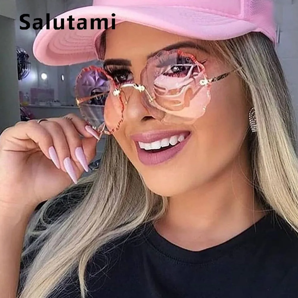 Rimless Round Women Brand Sunglasses 2019 New Luxury Designer Alloy Frameless Flower Sun Glasses Ladies Goggle Gradient Shades
Rimless Round Women Brand Sunglasses 2019 New Luxury Designer Alloy Frameless Flower Sun Glasses Ladies Goggle Gradient Shades