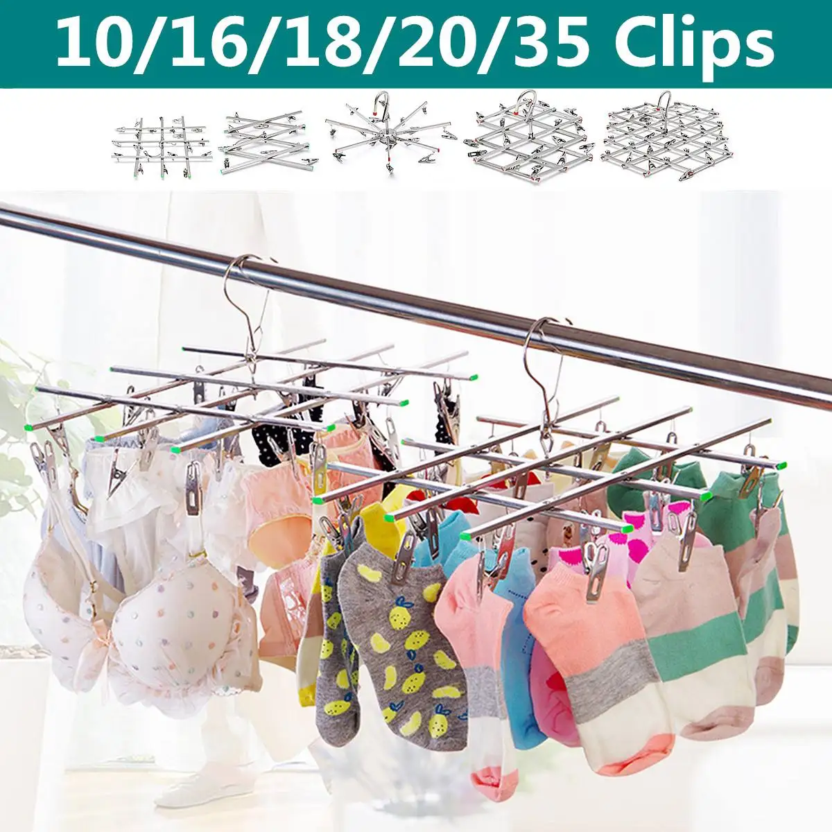 Stainless Steel Foldable Clothes Hanger Airer Underwear Sock Dryer Laundry Rack Flat Head Design Rust Resistant Strong Grip Clip
Stainless Steel Foldable Clothes Hanger Airer Underwear Sock Dryer Laundry Rack Flat Head Design Rust Resistant Strong Grip Clip