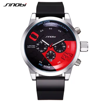 

SINOBI Men Sports Watches Relogio Masculino Waterproof Black Dial Males Chronograph Quartz Wrist Watch 2017 New Fast & Furious