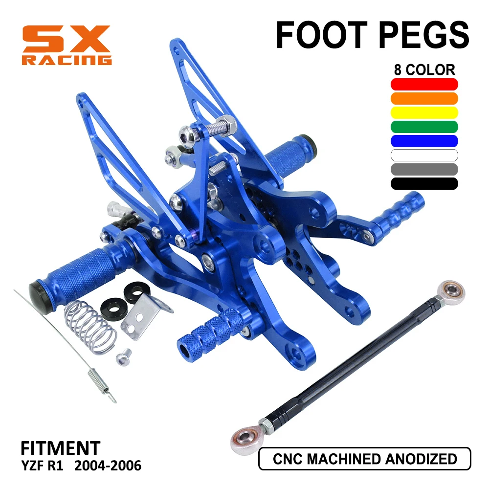 Motorcycle Aluminum Adjustable Footpegs Billet Foot Pegs Foot Pedals Rest Rearset For YAMAHA YZFR1 YZF R1 YZF-R1 2004 2005 2006
Motorcycle Aluminum Adjustable Footpegs Billet Foot Pegs Foot Pedals Rest Rearset For YAMAHA YZFR1 YZF R1 YZF-R1 2004 2005 2006