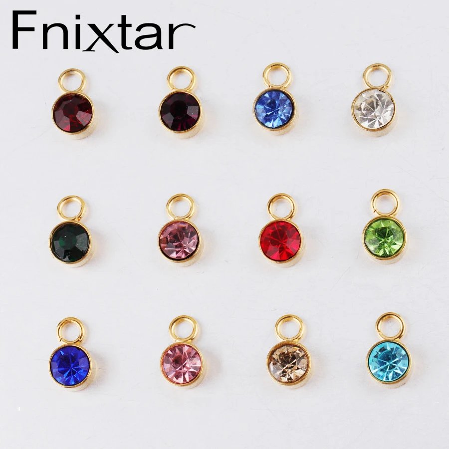 Fnixtar Stainless Steel Gold Color Rhinestones Finding Crystal Pendant Charms 12 Birthstone Bead Jewelry DIY 6mm 60piece/lot
Fnixtar Stainless Steel Gold Color Rhinestones Finding Crystal Pendant Charms 12 Birthstone Bead Jewelry DIY 6mm 60piece/lot