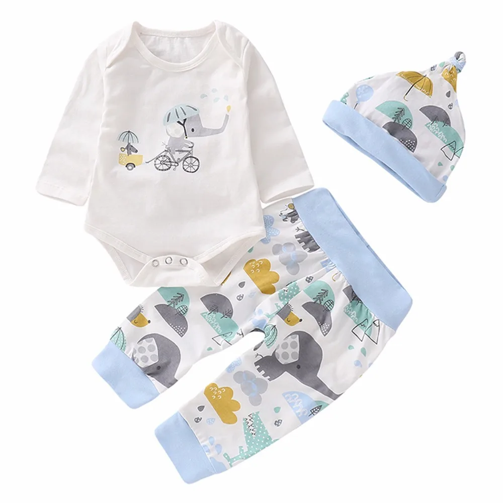 Newborn Toddler Baby Boys Girls Clothes Outfits Elephant Romper Pants 3pcs Set Baby Clothes Autumn Children Clothing
Newborn Toddler Baby Boys Girls Clothes Outfits Elephant Romper Pants 3pcs Set Baby Clothes Autumn Children Clothing