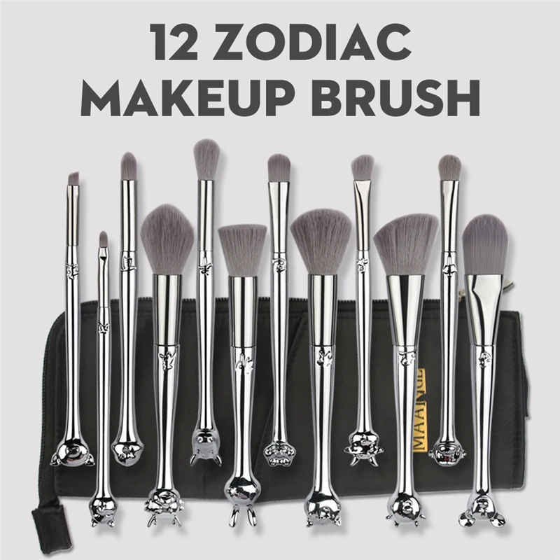 12Pcs Chinese Zodiac Makeup Brushes Set Foundation Powder Blending Eyeshadow Cute Make Up Brush Cosmetics Tool With Bag
12Pcs Chinese Zodiac Makeup Brushes Set Foundation Powder Blending Eyeshadow Cute Make Up Brush Cosmetics Tool With Bag