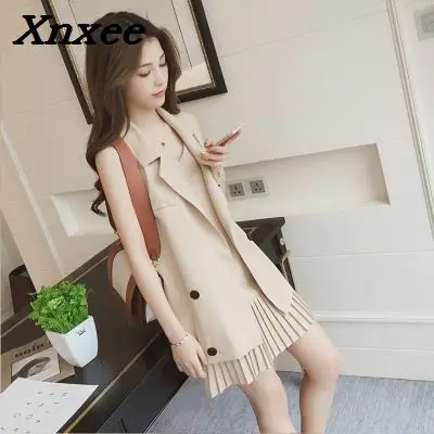 Women dress suit set two-pieces casual vest vlazer + tank dress set coat ladies sleeveless office suits work wear business suit
Women dress suit set two-pieces casual vest vlazer + tank dress set coat ladies sleeveless office suits work wear business suit