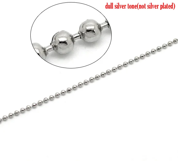 

Lovely Silver Tone Stainless Steel Ball Chains Findings 2.4mm Dia. sold per lot of 10M (B17392)