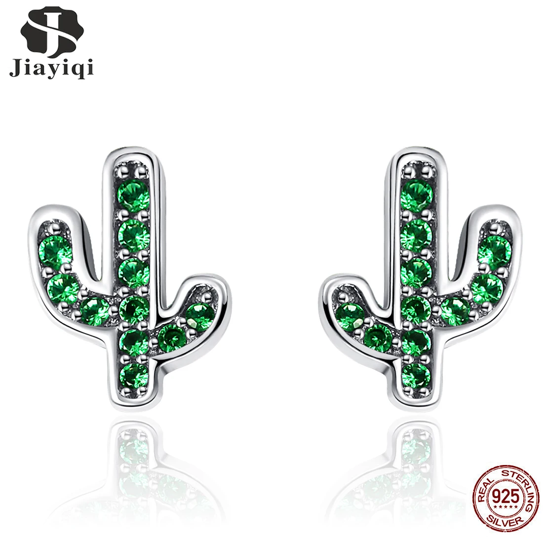Jiayiqi Hot Sale 925 Sterling Silver Dazzling Green Sliver Cactus Crystal Stud Earrings Charm For Women Authentic Silver Jewelry
Jiayiqi Hot Sale 925 Sterling Silver Dazzling Green Sliver Cactus Crystal Stud Earrings Charm For Women Authentic Silver Jewelry