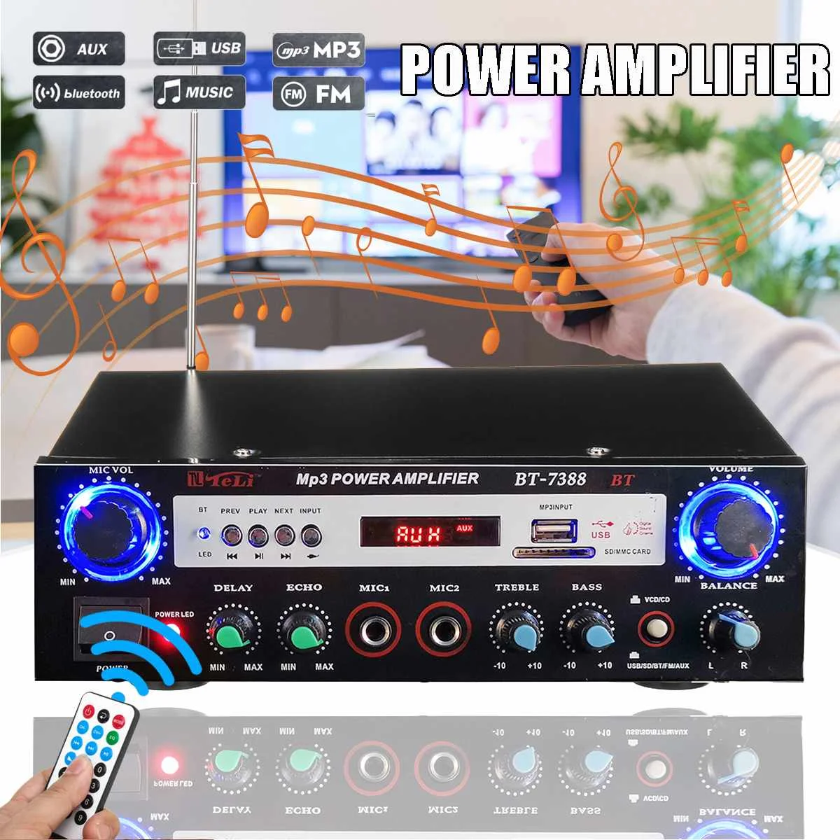 Peaks 480W 12/220V Mini HIFI Digital bluetooth Car Audio Power Amplifier Home Theater Amplifiers with Remote Control USB AUX
Peaks 480W 12/220V Mini HIFI Digital bluetooth Car Audio Power Amplifier Home Theater Amplifiers with Remote Control USB AUX