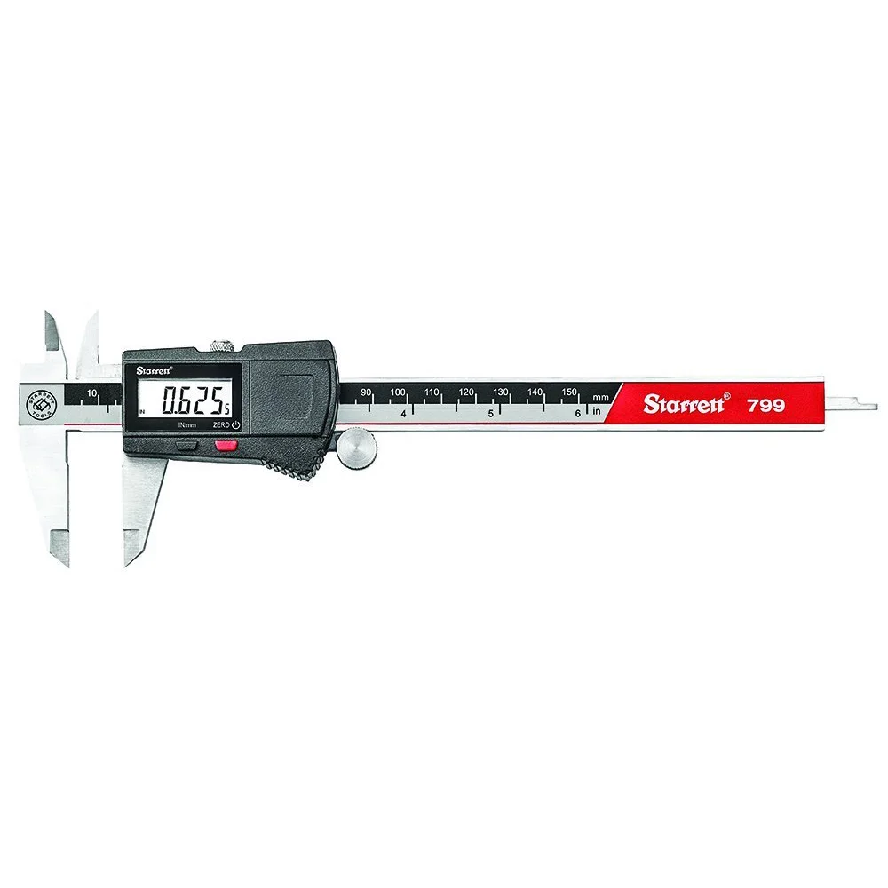 Starrett EC799A-6/150 Digital Caliper, Stainless Steel, Battery Powered, Inch/Metric, 0-6"/150mm Range, 0.01mm Resolution
Starrett EC799A-6/150 Digital Caliper, Stainless Steel, Battery Powered, Inch/Metric, 0-6"/150mm Range, 0.01mm Resolution