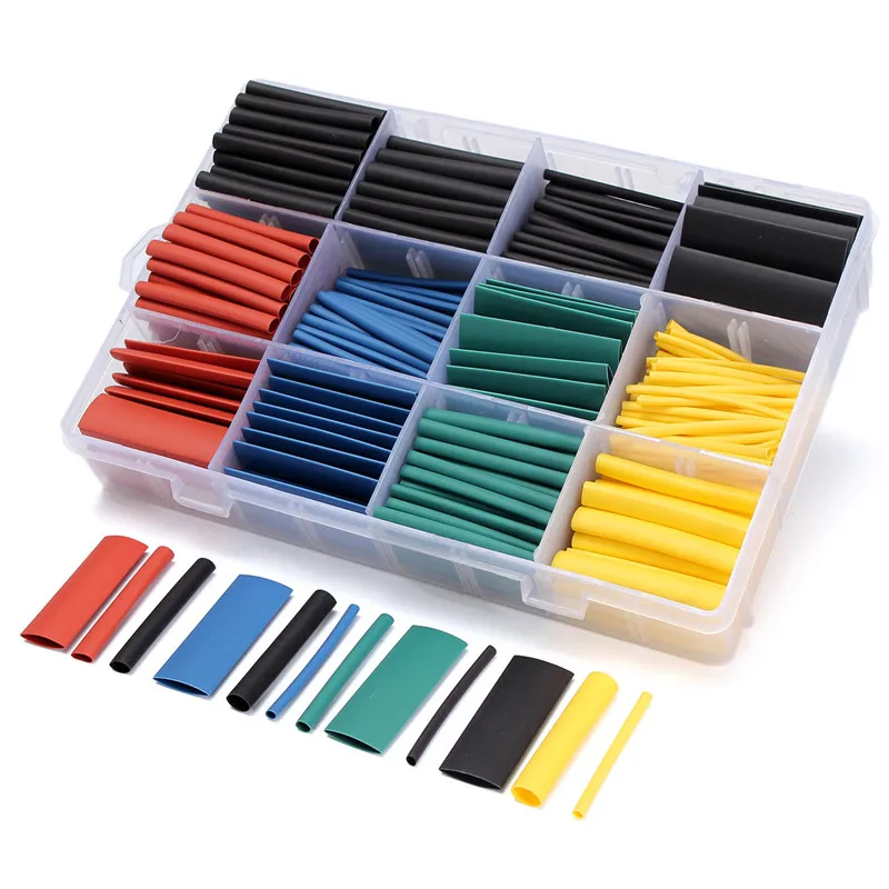 530Pcs 45mm 2:1 Polyolefin Insulation Heat Shrink Tube Polyolefin Wire Cable Tubing Sleeving Wrap Kit With Box 8 Sizes 5 Colors
530Pcs 45mm 2:1 Polyolefin Insulation Heat Shrink Tube Polyolefin Wire Cable Tubing Sleeving Wrap Kit With Box 8 Sizes 5 Colors