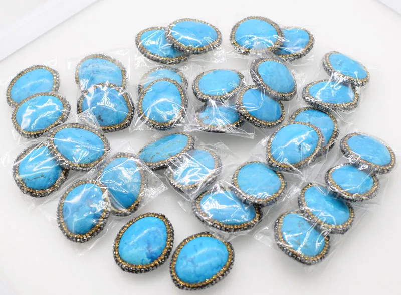loose beads 5pieces howlite turquoise zircon flat oval 25*30mm for DIY making necklace earrings wholesale xmas gift
loose beads 5pieces howlite turquoise zircon flat oval 25*30mm for DIY making necklace earrings wholesale xmas gift