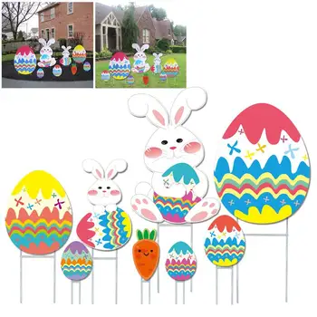 BESTOMZ Easter Yard Sign Set Bunny Carrot Corrugated Eggs Designed Decor with Stake
BESTOMZ Easter Yard Sign Set Bunny Carrot Corrugated Eggs Designed Decor with Stake