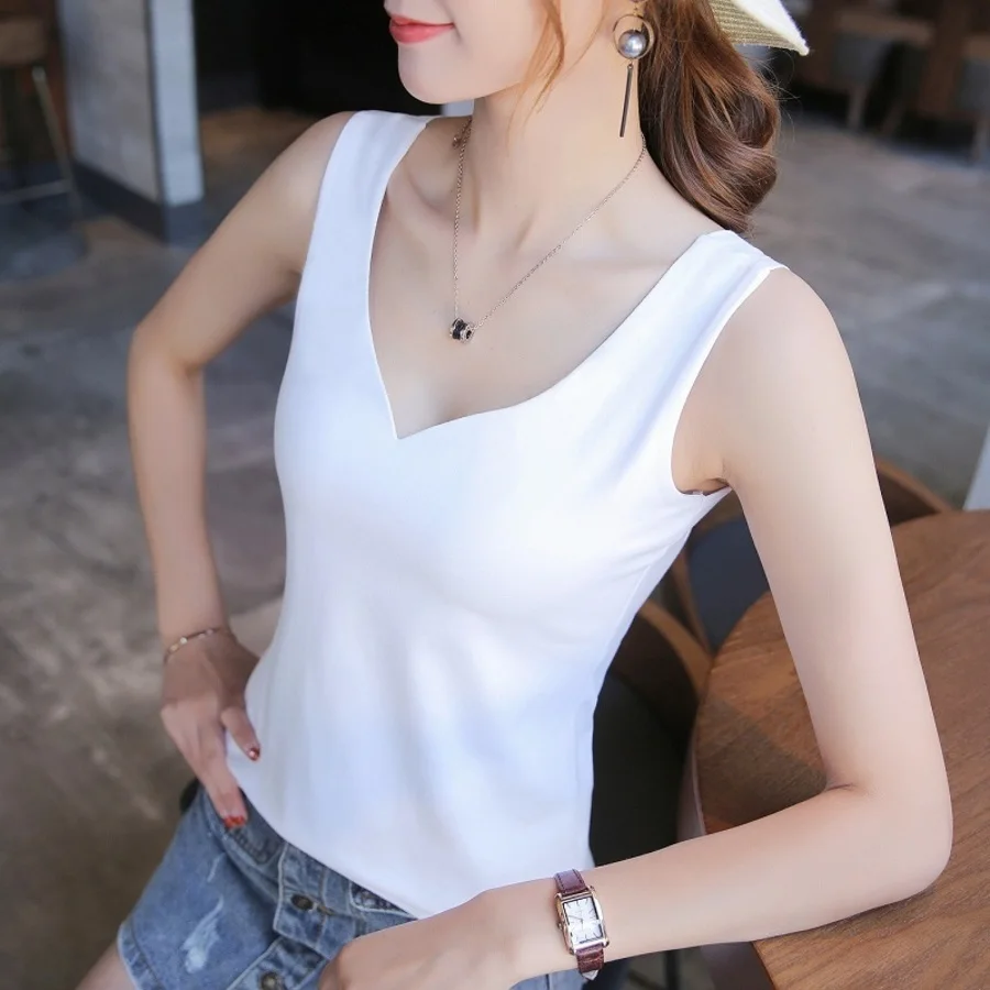 Summer Sexy Tank Top Camis Women Casual V-Neck Sleeveless Solid Color Vest Tops T-Shirt
Summer Sexy Tank Top Camis Women Casual V-Neck Sleeveless Solid Color Vest Tops T-Shirt