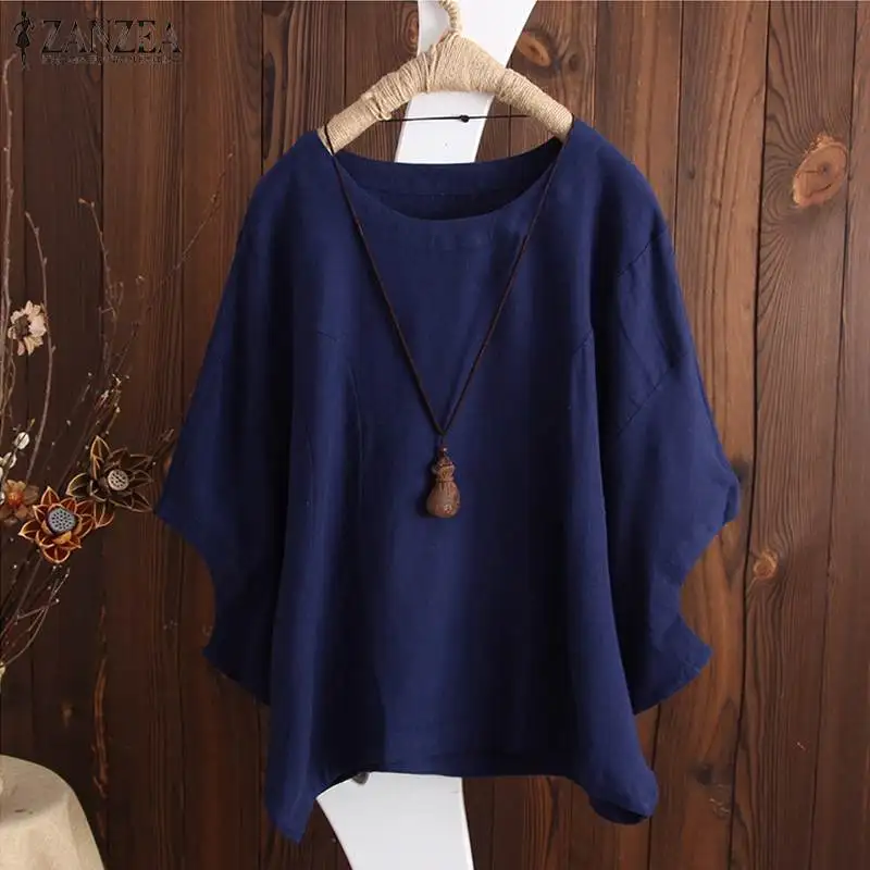 2019 ZANZEA Summer Women Batwing Sleeve Blouse Elegant Solid Loose Cotton Linen Shirt Casual Baggy OL Work Top Blusas Plus Size
2019 ZANZEA Summer Women Batwing Sleeve Blouse Elegant Solid Loose Cotton Linen Shirt Casual Baggy OL Work Top Blusas Plus Size