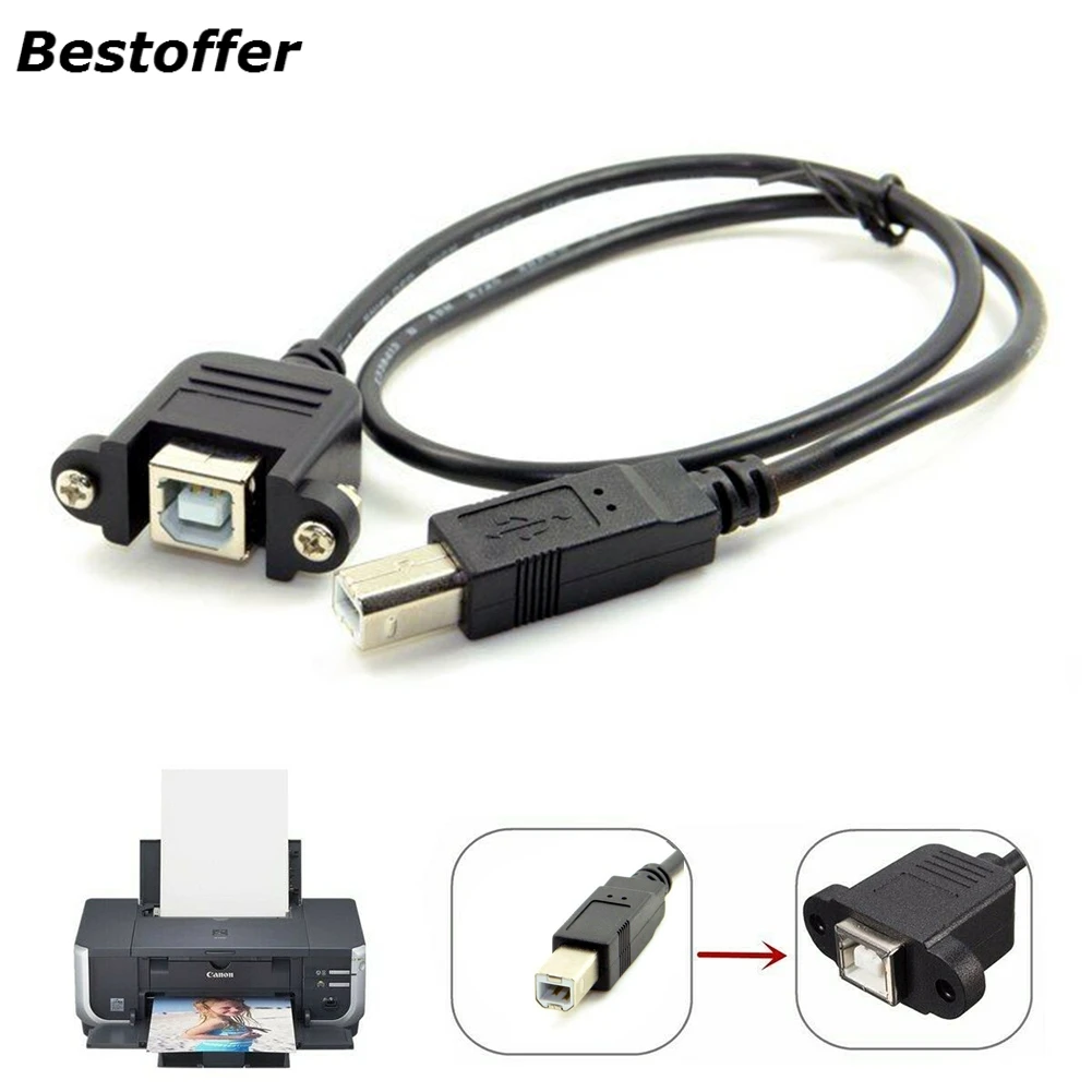 USB2.0 B Male to B Female Printing Cable Printer Scanner Extension Cord Panel Mount Extend Cable
USB2.0 B Male to B Female Printing Cable Printer Scanner Extension Cord Panel Mount Extend Cable