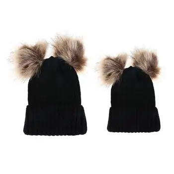 2pcs/set Parent-child Caps Cute Kids Toddler Baby Mom Faux Fur Pompom Cap Fashion Boys Girls Winter Beanie Hat Warm Knitted Hat
2pcs/set Parent-child Caps Cute Kids Toddler Baby Mom Faux Fur Pompom Cap Fashion Boys Girls Winter Beanie Hat Warm Knitted Hat